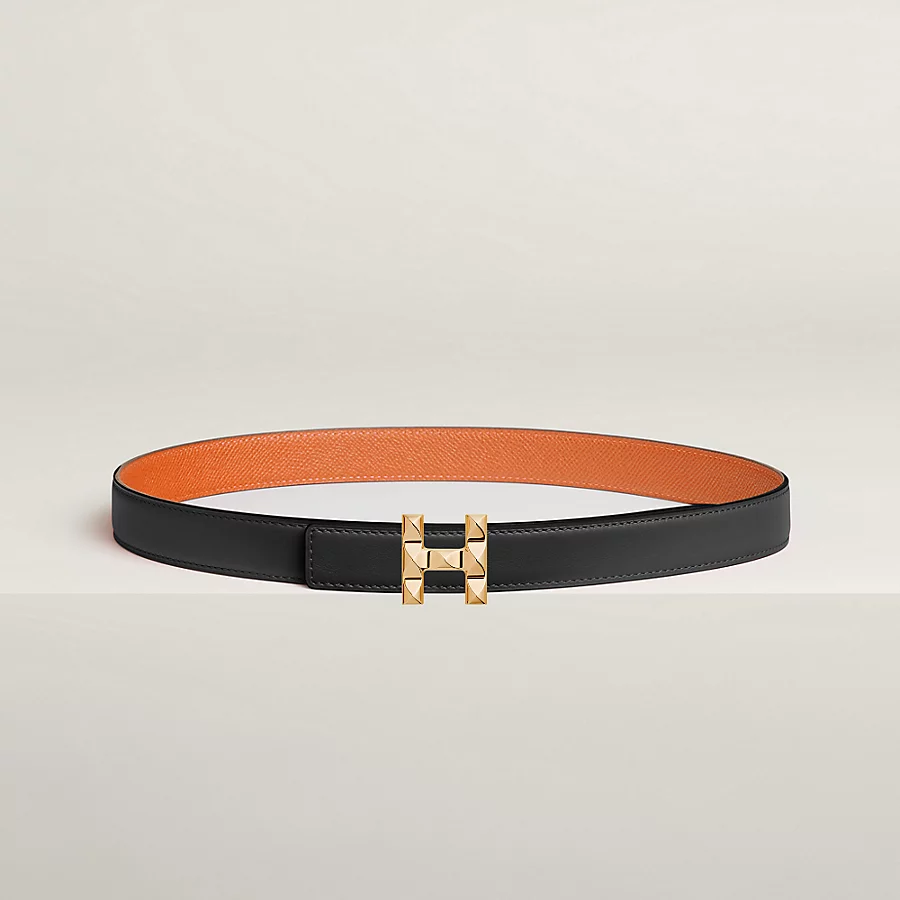 H Infini belt buckle & Reversible leather strap 24 mm - Image 1
